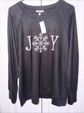 Maurices JOY Snowflake Graphic Black Women's Sweater